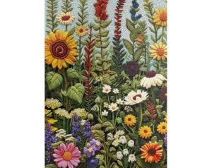 Wildflowers Spring Garden Wooden Jigsaw Puzzle, 1000-Piece