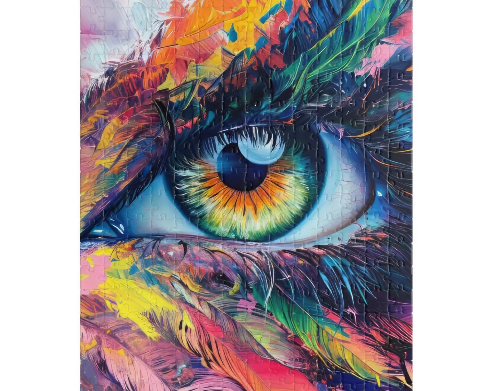 Boho Feather Eye Dreamscape Wooden Jigsaw Puzzle, 1000-Piece
