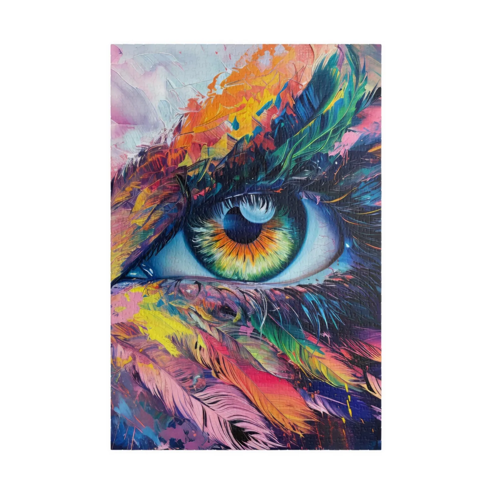 Boho Feather Eye Dreamscape Wooden Jigsaw Puzzle, 1000-Piece - Image 3