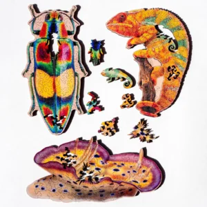 Chameleon Mini Wooden Jigsaw Puzzle, Laser-Cut