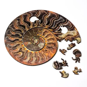 Ammonite Fossil Wooden Jigsaw Puzzle, Laser-Cut Birch